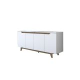 Buffet con 4 Puertas y Patas de Madera Resistente