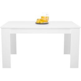 Mesa de Comedor Extensible, Mesa Salón, Robusta, Color Blanco, 138-198 cm (Largo) x 88 cm (Ancho) x 76 cm (Alto)