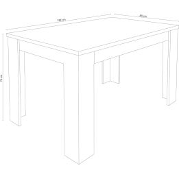 Mesa de Comedor Extensible, Mesa Salón, Robusta, Color Blanco, 138-198 cm (Largo) x 88 cm (Ancho) x 76 cm (Alto)