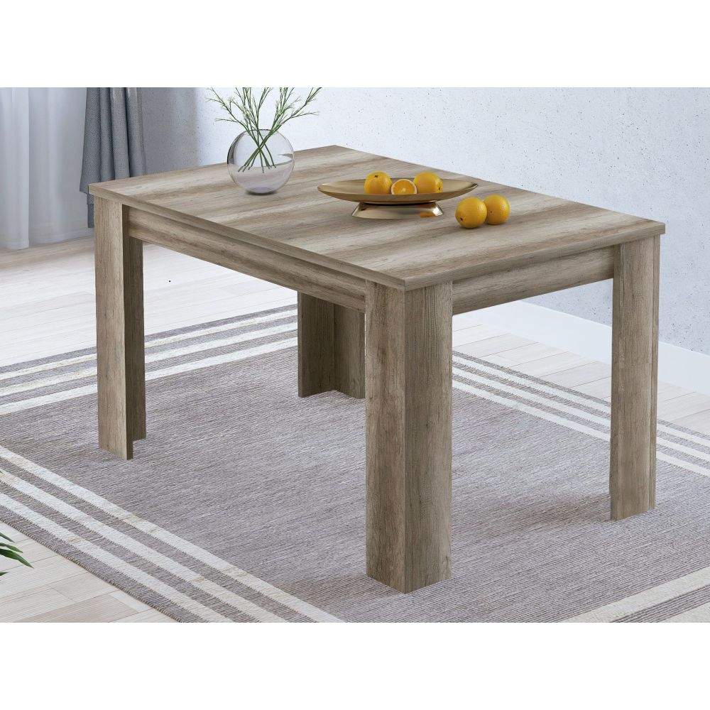 Mesa de Comedor Extensible, Mesa Salón, Robusta, Color Cañón