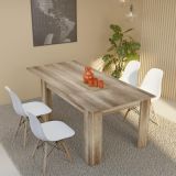 Mesa de Comedor Extensible, Mesa Salón, Robusta, Color Cañón