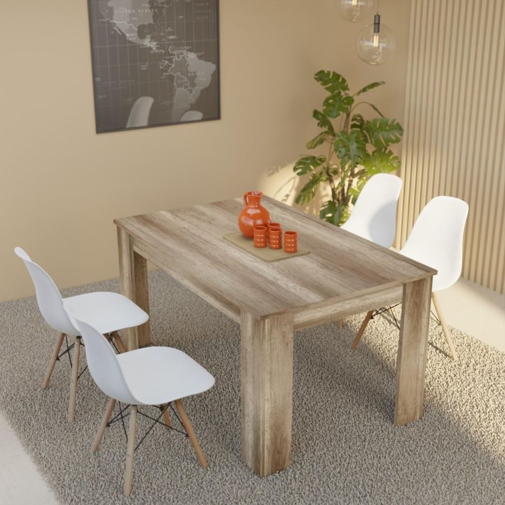 Mesa de Comedor Extensible, Mesa Salón, Robusta, Color Cañón