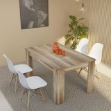 Mesa de Comedor Extensible, Mesa Salón, Robusta, Color Cañón