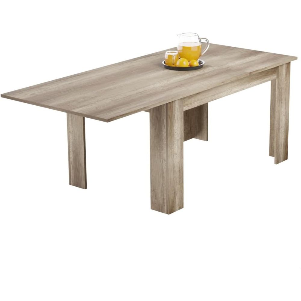 Mesa de Comedor Extensible, Mesa Salón, Robusta, Color Cañón