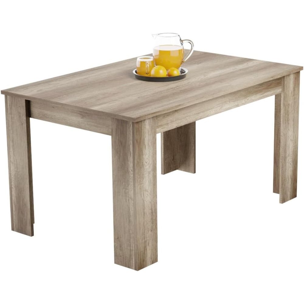 Mesa de Comedor Extensible, Mesa Salón, Robusta, Color Cañón