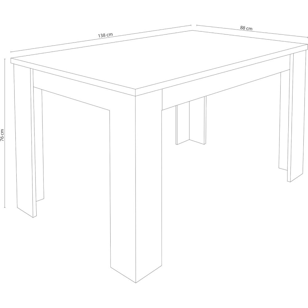 Mesa de Comedor Extensible, Mesa Salón, Robusta, Color Cañón