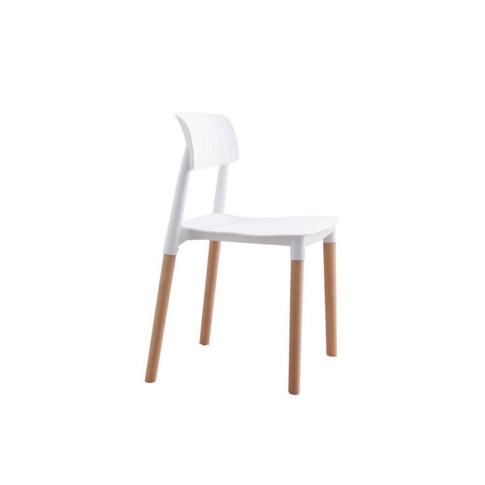 Pack de 4 Sillas Blancas con Patas de Madera de Haya