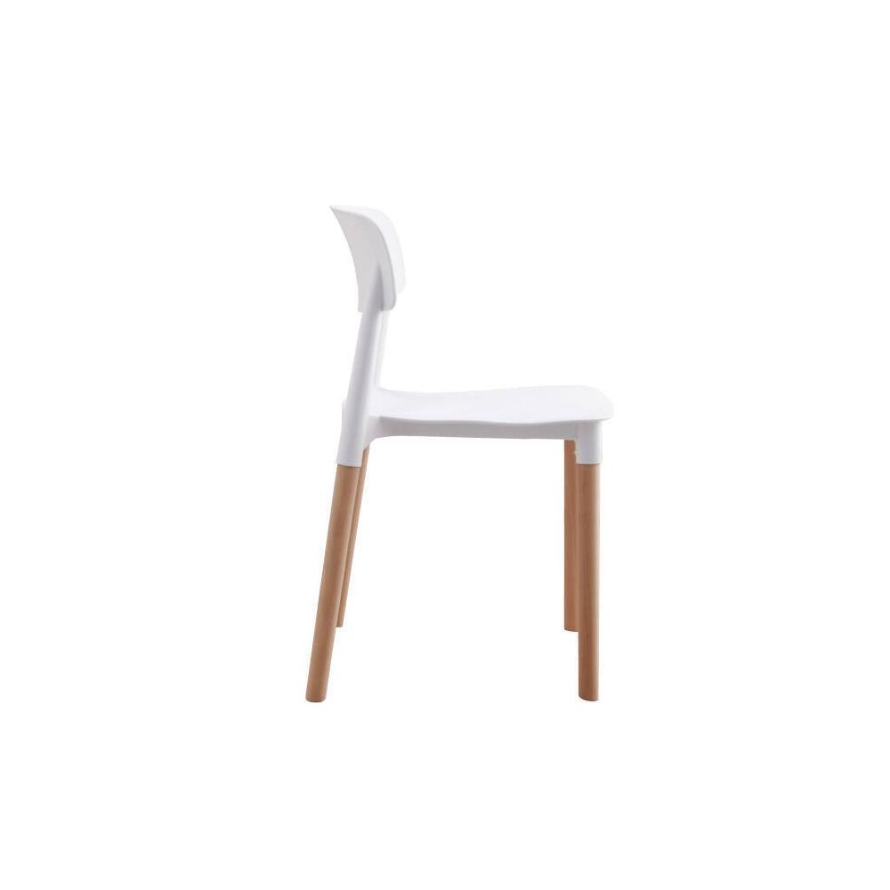 Pack de 4 Sillas Blancas con Patas de Madera de Haya