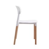 Pack de 4 Sillas Blancas con Patas de Madera de Haya