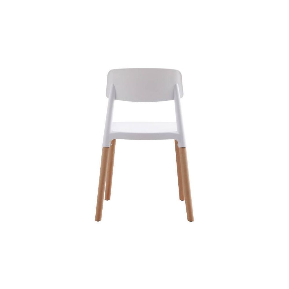 Pack de 4 Sillas Blancas con Patas de Madera de Haya