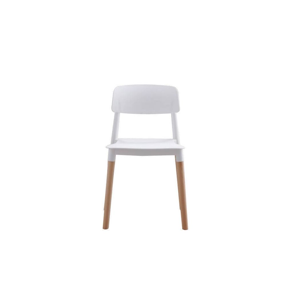 Pack de 4 Sillas Blancas con Patas de Madera de Haya
