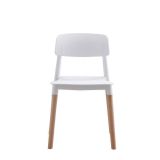 Pack de 4 Sillas Blancas con Patas de Madera de Haya