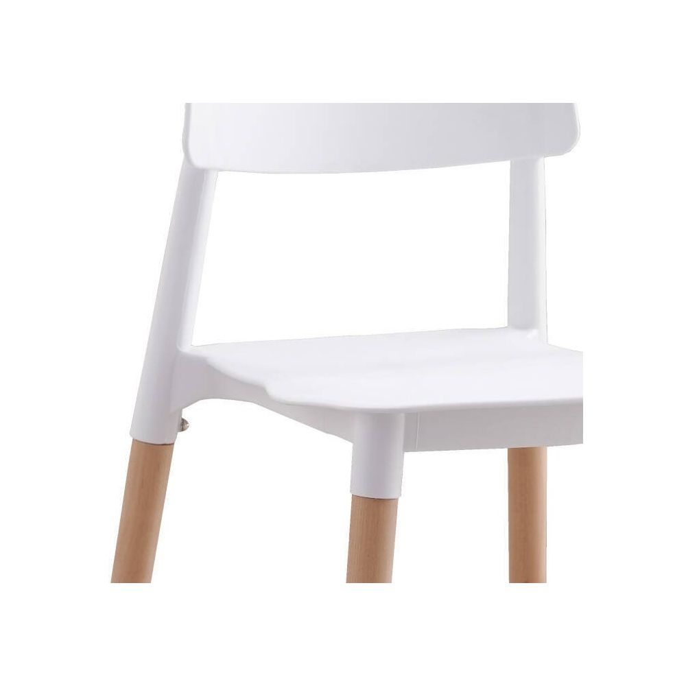 Pack de 4 Sillas Blancas con Patas de Madera de Haya