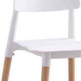 Pack de 4 Sillas Blancas con Patas de Madera de Haya