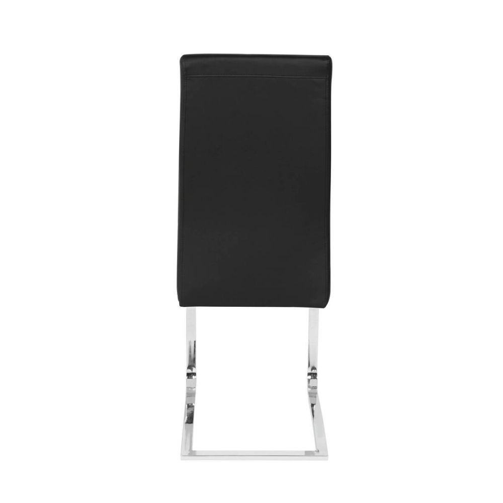 Pack de 4 Sillas Tapizadas en Símil Piel Negra con Pata