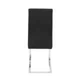 Pack de 4 Sillas Tapizadas en Símil Piel Negra con Pata