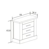 Pack de Dormitorio con Cabecero de 160 x 120 cm + 2 Mesitas de Noche + Sinfonier | Color Cañón (para Cama de 135-140 o 160)